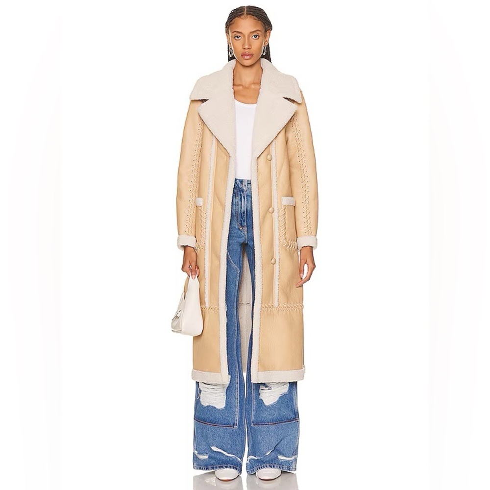 Simkhai Windsor Vegan Leather and Sherpa Coat size Medium